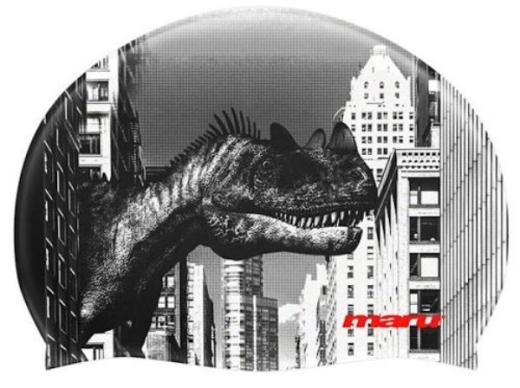 Maru Badekappe Dino Printed Silikon Hat, AH6554