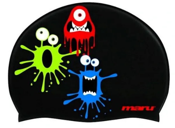 Maru Swimming Cap Blotto Printed Silicone Hat, AH6556