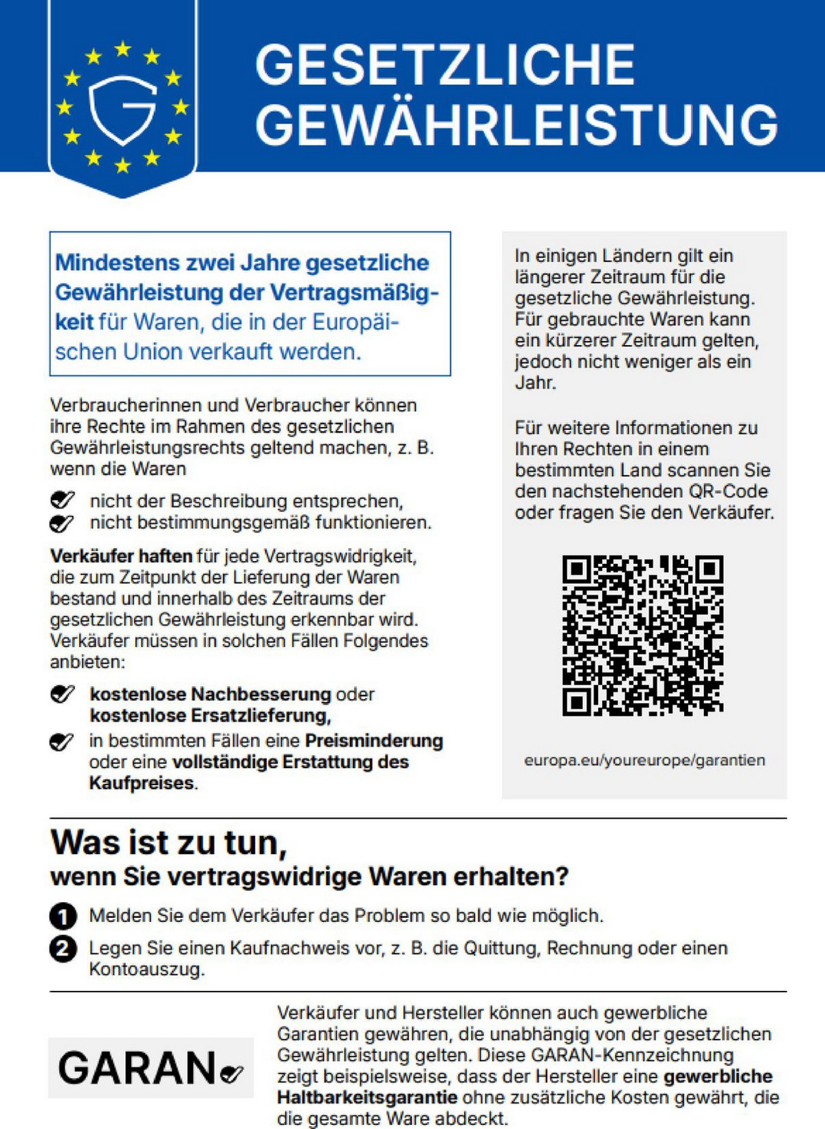 Gewährleistung und Garantie im deutschen Recht
